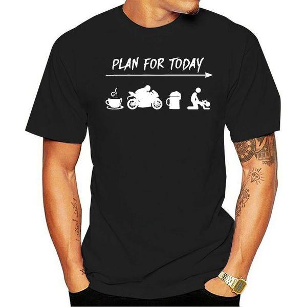 

men's t-shirts 2021 men funny t shirt tshirt plan for today drink coffee riding beer and women t-shirt, White;black