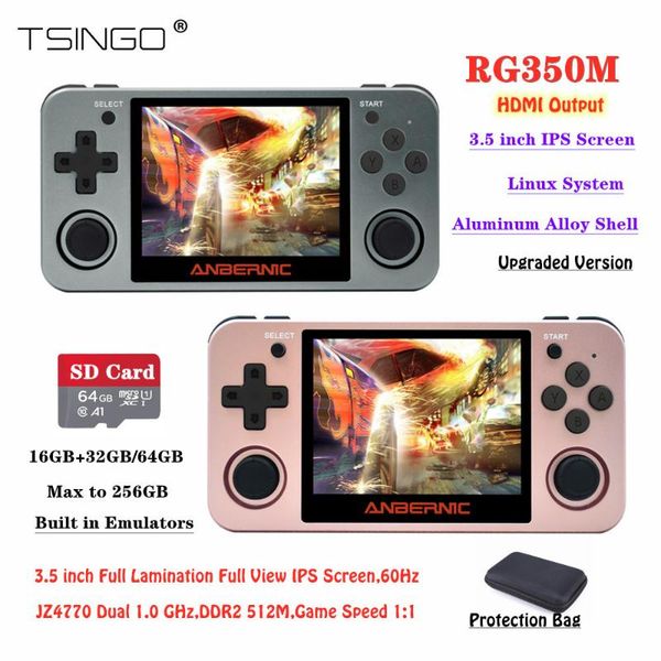 

linux system retro game console output metal shell 3.5" ips screen ps1 arcade emulator rg350 video player portable players