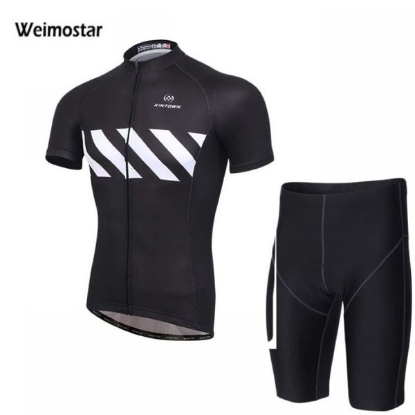 

racing sets weimostar summer cycling jersey men clothing wear mtb bike short sleeve set size s-3xl, Black;blue