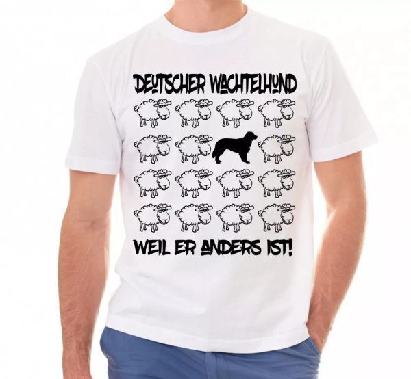 

german quail dog t-shirt black sheep men dog dog motif, White;black
