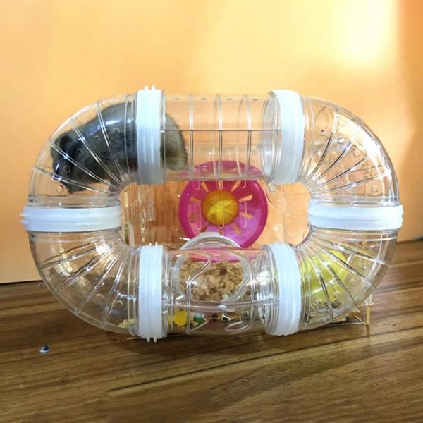 

small animal supplies 1 set excellent mouse tunnel rugged surface space-saving plastic hamster curved pipe pet cage