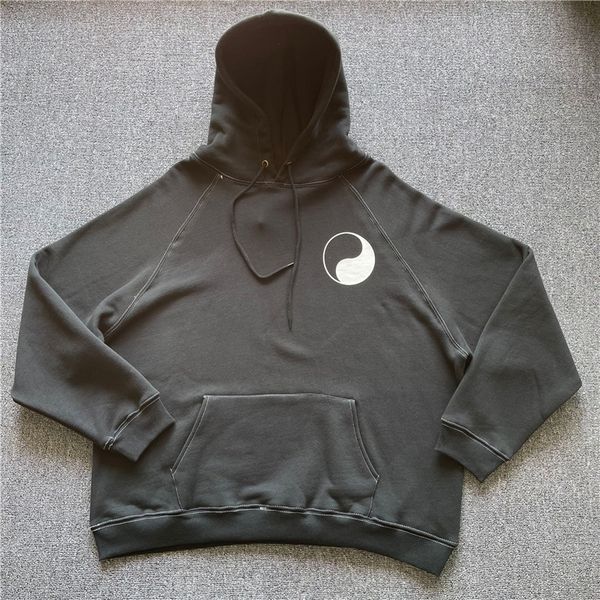 

heavy fabric hoodie men women 1 pullover oversized sweatshirts, Black
