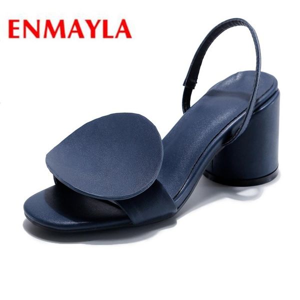 

arrival genuine leather high heel sandals square basic casual slip-on women size 34-43 ly1123, Black