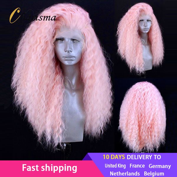 

costume accessories pink wig synthetic lace front wig long curly afro wigs high temperature fiber hair lace wigs for women cosplay, Silver