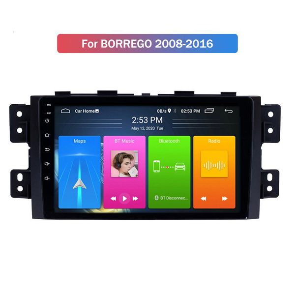 9 polegadas android 10.0 sistema multimídia autoradio gps carro dvd player tela sensível ao toque para kia borrego 2008-2016