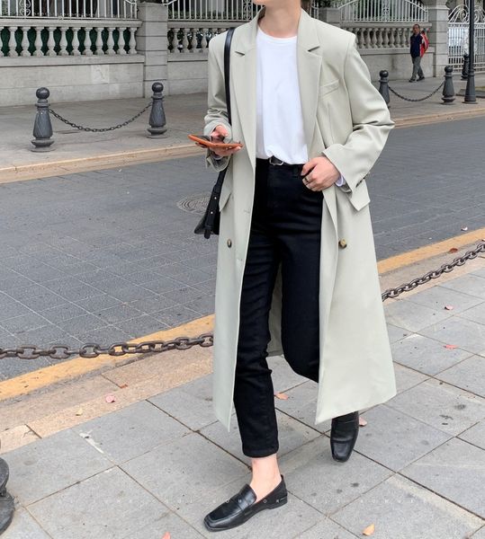 

women's trench coats female long spring sleeve coats and jackets, plus size trench overcoats vnu5, Tan;black