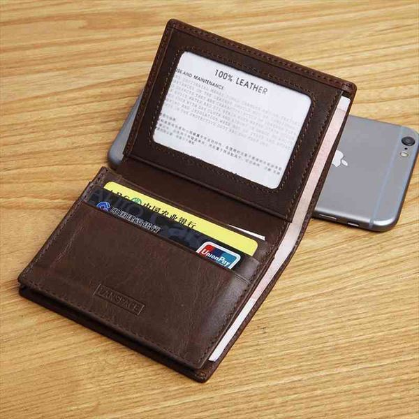 

lanspace mens cow leather wallet brand short fashon small purse, Red;black