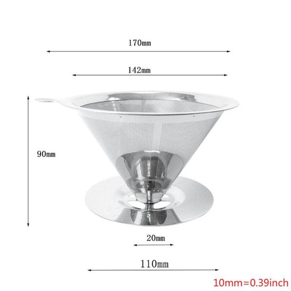

coffee filters reusable filter stainless steel cone baskets mesh strainer drop