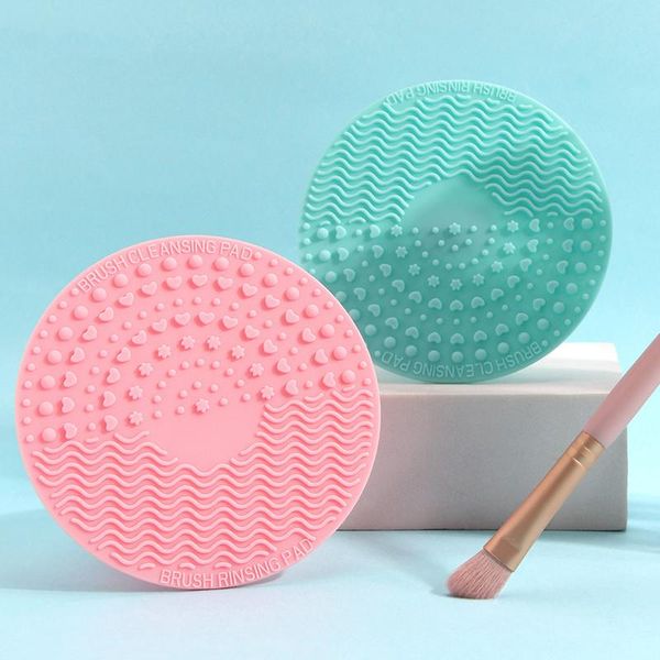 

makeup brushes 1pc silicone board foundation brush cleaner pad scrubber make up washing gel cleaning mat hand tool