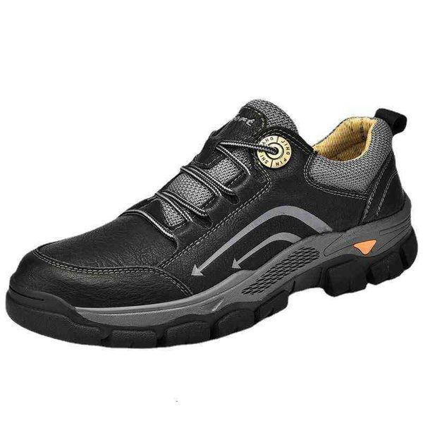 

2021 autumn and winter leisure men's fashion mountaineering sho outdoor british breathable large leather