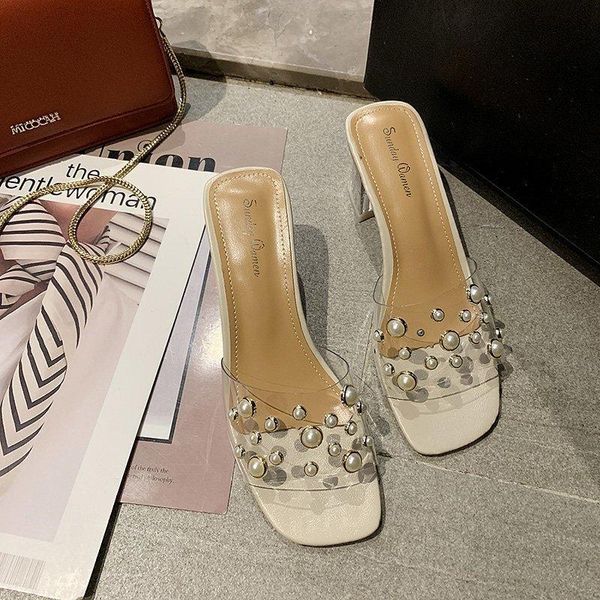 

slippers summer women for home shoes pearl slipper heels outdoor fashion vwy9, Black