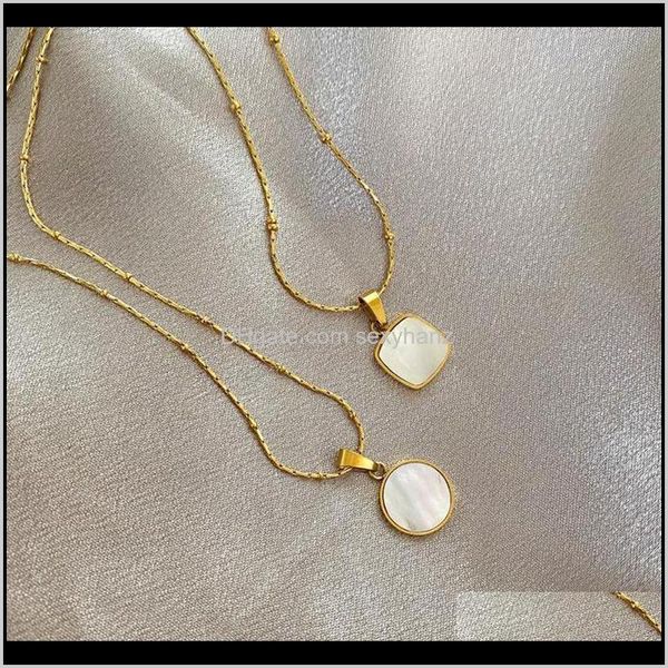 

& pendants drop delivery 2021 geometric pendant necklace gold color fashion titanium steel woman jewelry gift for mom sister christmas never, Silver