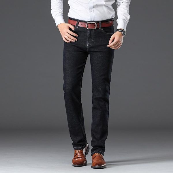 

men's straight denim pants slim casual jean skinny trousers jeans, Blue