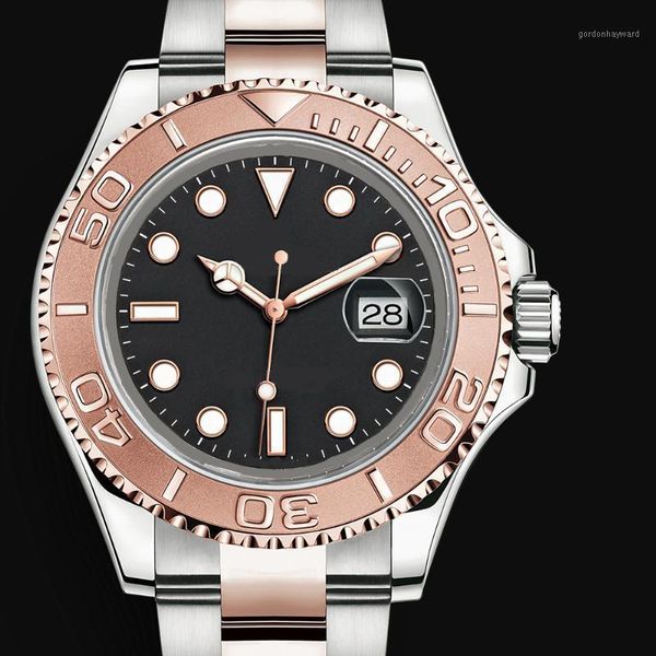 

wristwatches automatic men's mechanical watch stainless steel, Slivery;brown