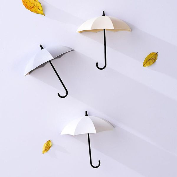 

hooks & rails 3pcs multifunctional adhesive umbrella wall key holder organizer decorative hanging hangers