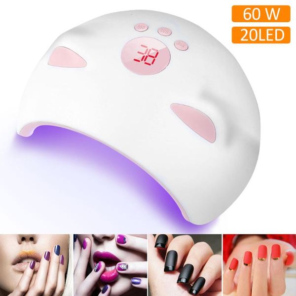 

nail dryers 60w led uv lamp intelligent induction polish light gel curing machine 30/60/99s timer auto sensor manicure tools