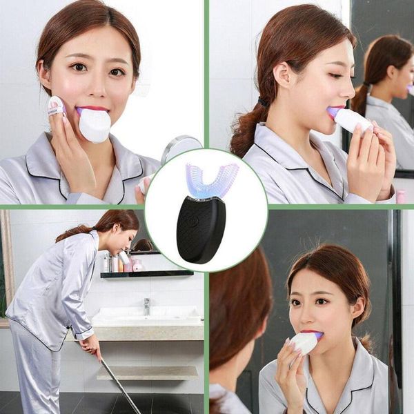

1pc electric toothbrush smart sonic automatic teeth ultrasonic shaped u silicone whitening h c4o3