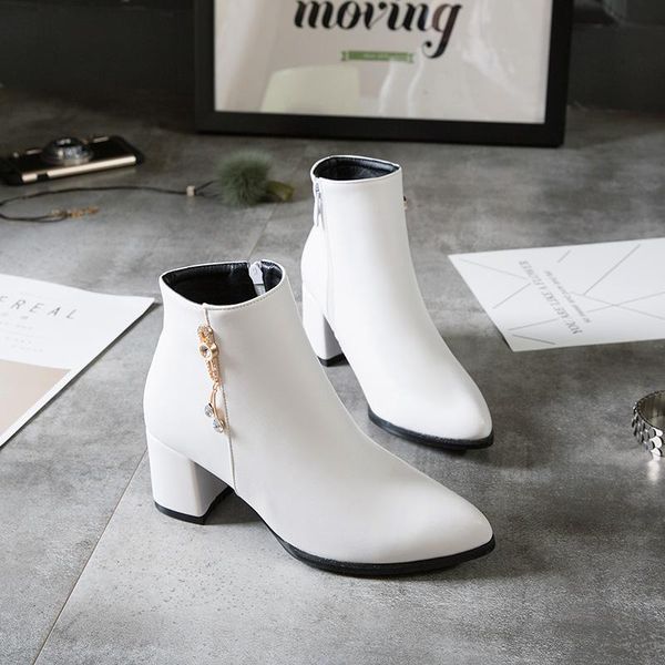 

dress shoes 2021 spring and autumn breathable casual high heels thick heel fashion boots comfortable wild women's 35-43, Black