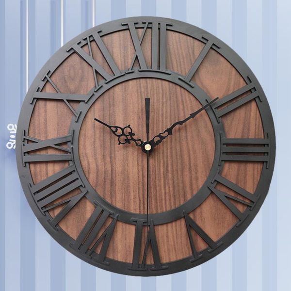 

wall clocks roman digital clock simulation wooden number craft acrylic (black shipment without b