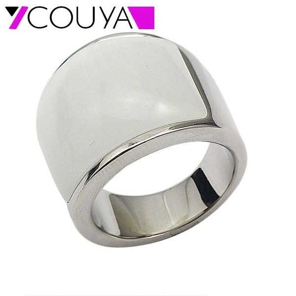 

wedding rings 2021 fashion opal retro ring for women white stone with stainless steel finger jewelry charm christmas gift, Slivery;golden