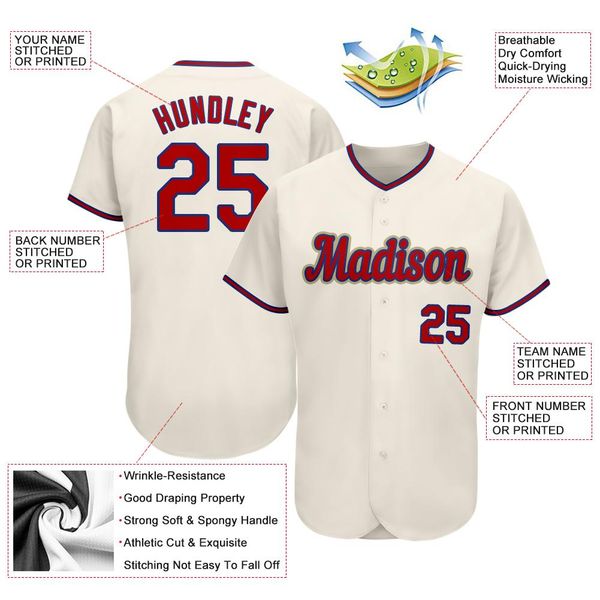 

custom cream baseball jersey 1023456780, Blue;black