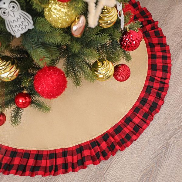 

christmas decorations tree skirt pleated plaid apron holiday party