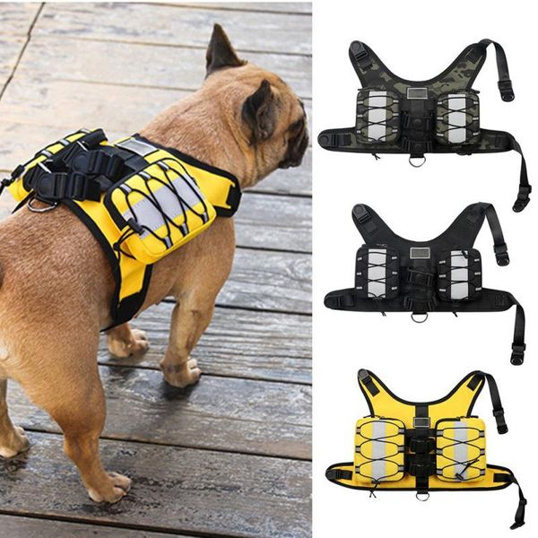 

dog collars & leashes durable oxford backpack for pet cat army multifunction outdoor walking running travel bag water food