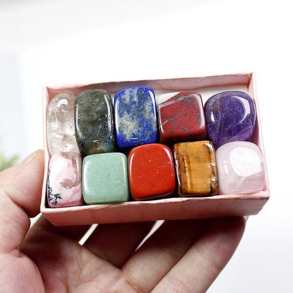 

decorative objects & figurines 10pcs/set natural stone crystal gemstone chakras healing gifts for children ornaments home box decoration qua