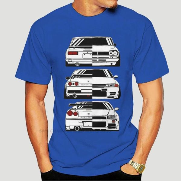 

men's t-shirts summer o-neck t-shirt fashion japan car skyline 2000 r32 r34 gtr evolution jdm tee shirts for men 0978x, White;black