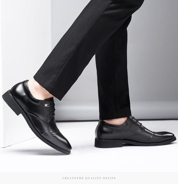 

dress shoes men's business designer black pointed toe genuine leather formal oxfords wedding for men