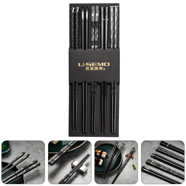 

chopsticks 5 pairs anti-slip glass fiber chinese japanese style