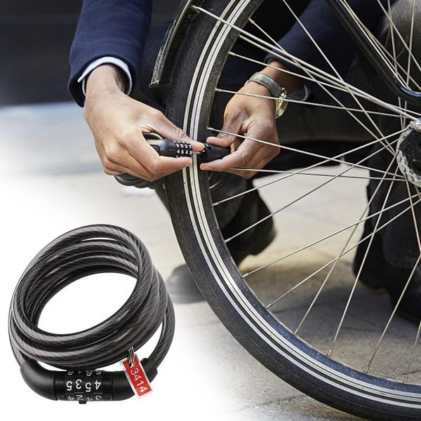 

bike locks universal anti-theft bicycle lock stainless steel cable coil for castle motorcycle cycling mtb security