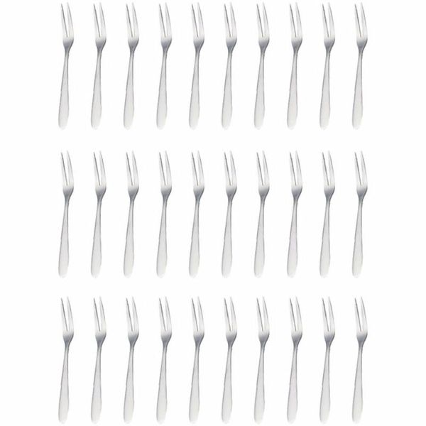 

forks 30 pcs two prongs fruit practical appetizer fork stainless steel tableware