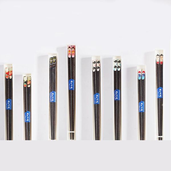 

chopsticks wood non-slip sushi chop sticks nail pattern anti- reusable tableware
