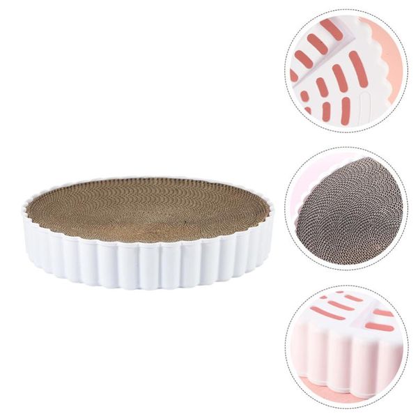 

1pc creative cat scratching bed practical corrugated paper chic pet white toys