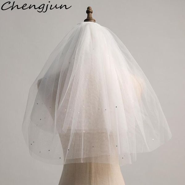 

bridal veils chengjun wedding accessories multi-layer short white veil, Black