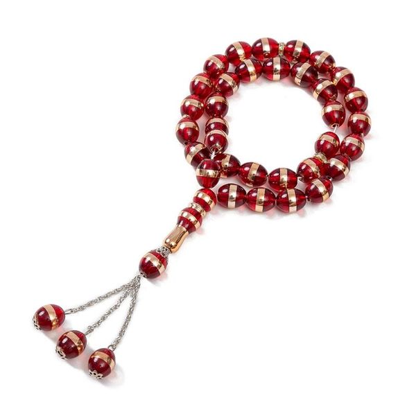 

chains 33 beads muslim prayer with laser resin islamic worry bead handmade multicolor optional, Silver
