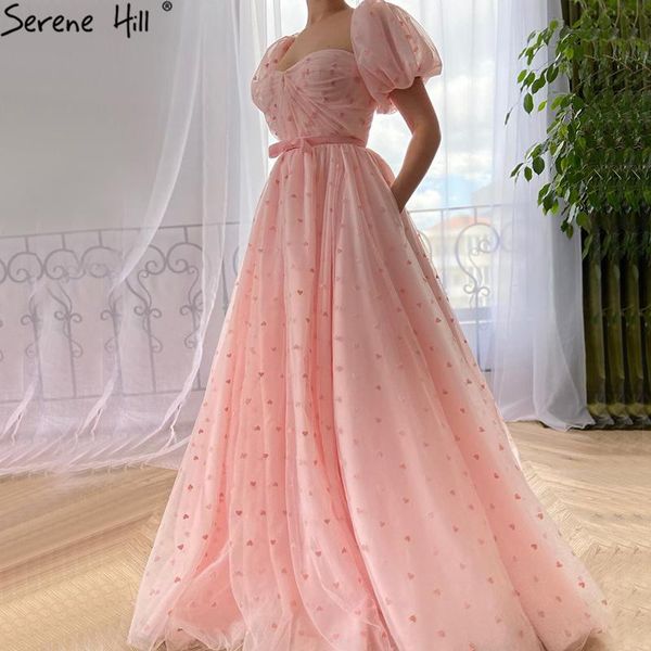 

serene hill pink a-line lantern short sleeves evening dresses simple formal dress long design 2021 la70683 party, White;black