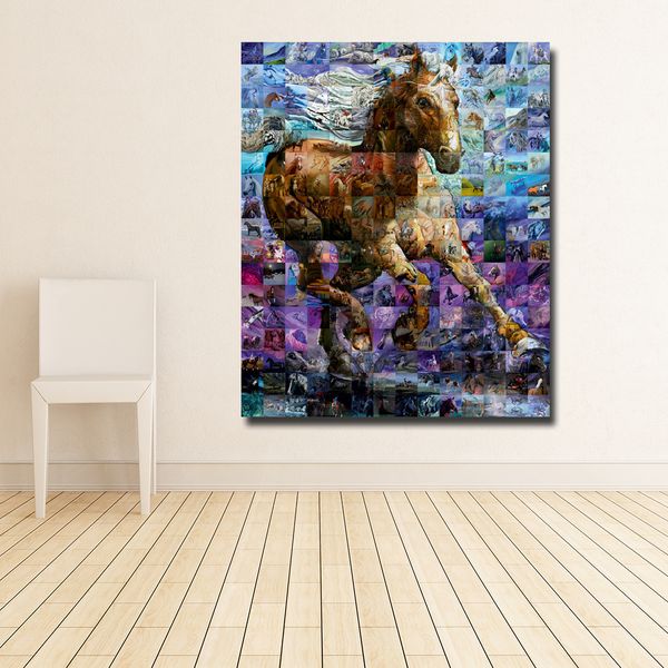 Pittura animale astratta Impressione Cavallo che corre Pittura Poster da parete Stampe per soggiorno Decorazioni per la casa Arte della tela