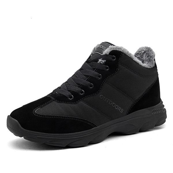 

boots men lightweight winter shoes for fashion man waterproof footwear plus size 793h, Black