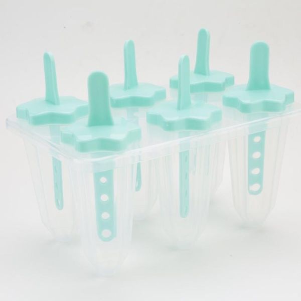 

plastic material 6 integral ice cream mould box summer diy household durable convenient translucent baking moulds