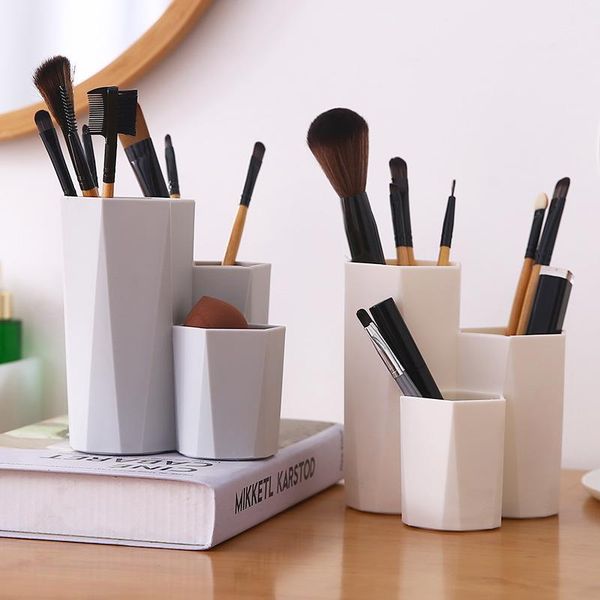 

storage boxes & bins 3 lattices makeup organizer brush cosmetic box nail polish eyebrow pencil beauty egg cosmetics holder