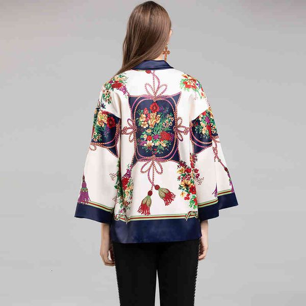 

seqinyy trench coat spring fall new fashion design female runway 2020 flare flowers satin printing, Black;gray
