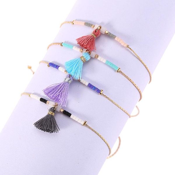

beautiful rice beads pull tassels to adjust bracelet link, chain, Black