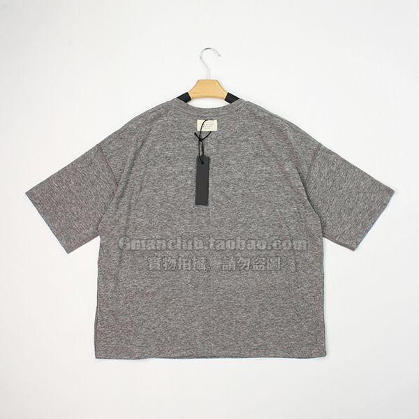 

Fear of God fog 4th season main line cotton hemp grey classic anti standard Short Sleeve Tee Shirt S74P, Grey melange