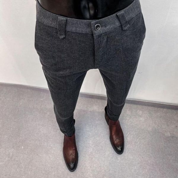 

men's suits & blazers 2021 brand clothing male slim fit woolen office suit pants men british style high-grade wool business formal dres, White;black