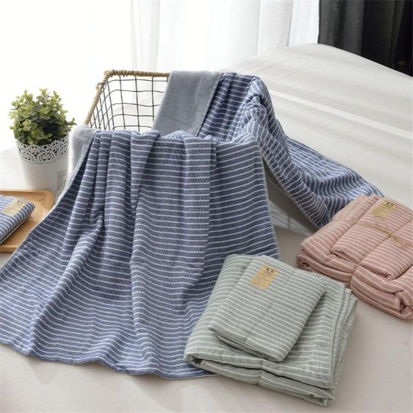 

towel summer shower (2pcs/lot) breathe y 100% cotton gauze style beach 70*140cm stripe simple brife soft