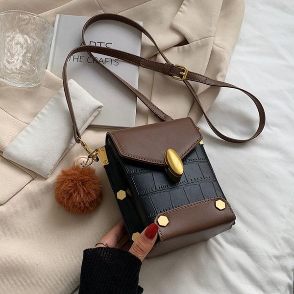 

evening bags women's contrast color small bag 2021 female mobile phone fashion one-shoulder diagonal square