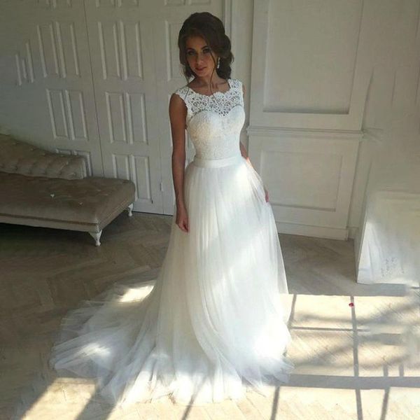 

bridalee ivory white simple boho bohemian beach long sleeve party dresses country bridal gowns floor length lace sleeveless casual, Black;gray