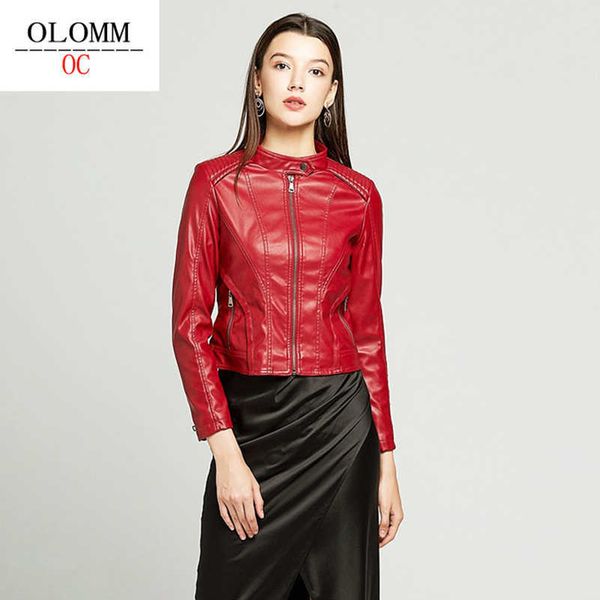 

olomm oc nf7006e women's clothing fake leather matte coat dhl 210909, Black